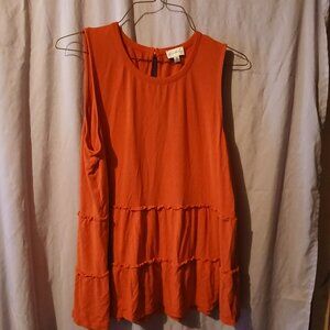 Wonderly womens tiered tunic red XL